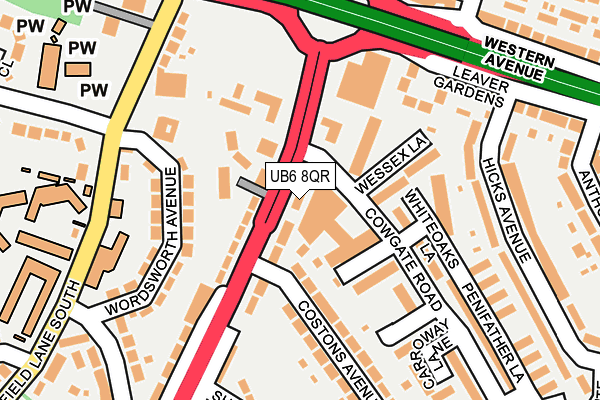 UB6 8QR map - OS OpenMap – Local (Ordnance Survey) UB6 8QR map - OS OpenMap – Local (Ordnance Survey)