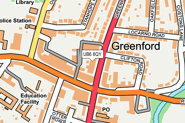 UB6 8QY map - OS OpenMap – Local (Ordnance Survey) UB6 8QY map - OS OpenMap – Local (Ordnance Survey)