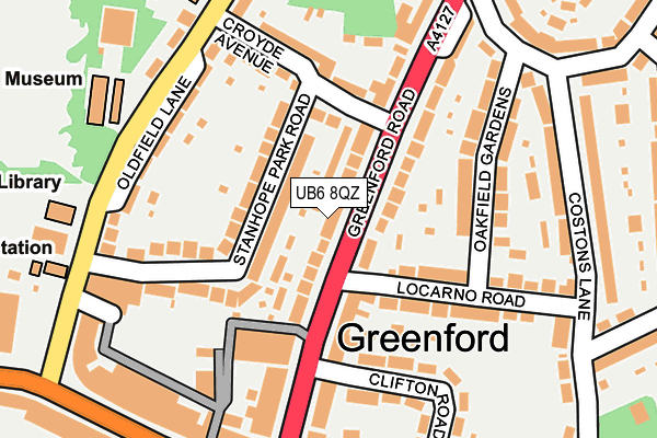UB6 8QZ map - OS OpenMap – Local (Ordnance Survey) UB6 8QZ map - OS OpenMap – Local (Ordnance Survey)