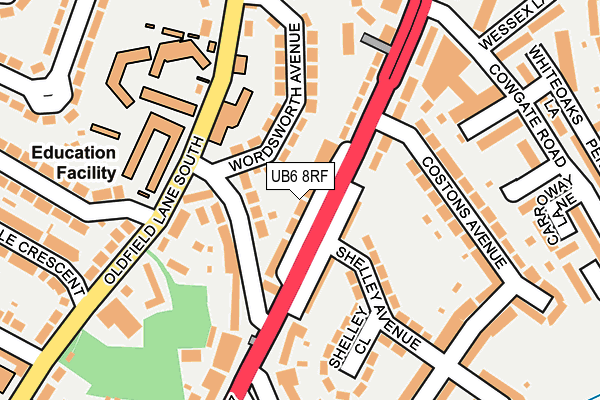 UB6 8RF map - OS OpenMap – Local (Ordnance Survey) UB6 8RF map - OS OpenMap – Local (Ordnance Survey)