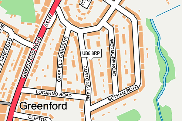 UB6 8RP map - OS OpenMap – Local (Ordnance Survey)