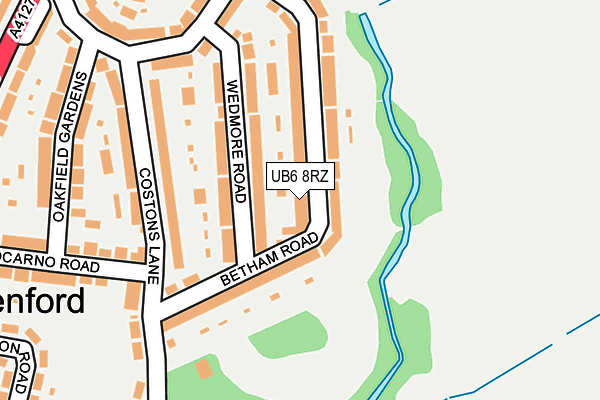 UB6 8RZ map - OS OpenMap – Local (Ordnance Survey) UB6 8RZ map - OS OpenMap – Local (Ordnance Survey)