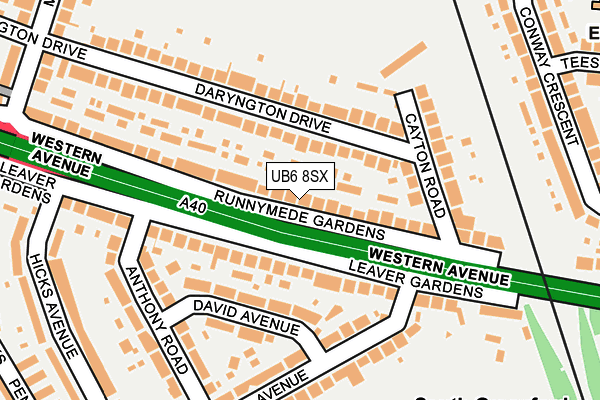 UB6 8SX map - OS OpenMap – Local (Ordnance Survey) UB6 8SX map - OS OpenMap – Local (Ordnance Survey)