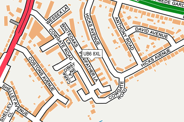 UB6 8XL map - OS OpenMap – Local (Ordnance Survey) UB6 8XL map - OS OpenMap – Local (Ordnance Survey)