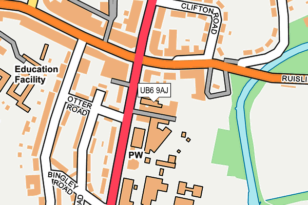 UB6 9AJ map - OS OpenMap – Local (Ordnance Survey) UB6 9AJ map - OS OpenMap – Local (Ordnance Survey)