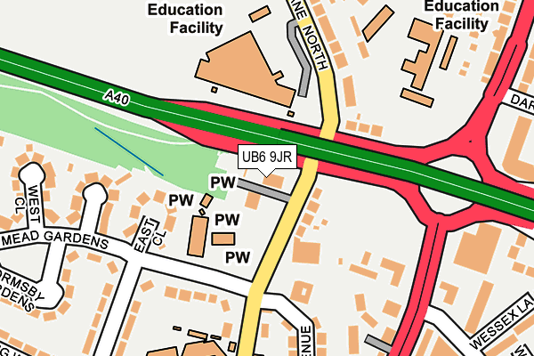 UB6 9JR map - OS OpenMap – Local (Ordnance Survey) UB6 9JR map - OS OpenMap – Local (Ordnance Survey)