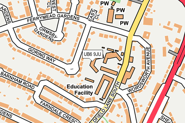 UB6 9JU map - OS OpenMap – Local (Ordnance Survey) UB6 9JU map - OS OpenMap – Local (Ordnance Survey)