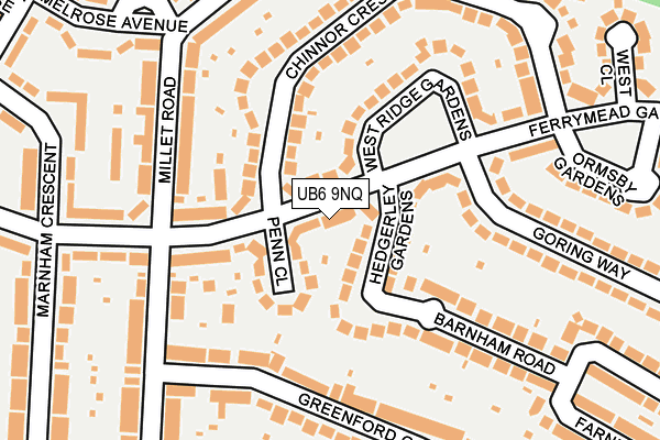 UB6 9NQ map - OS OpenMap – Local (Ordnance Survey) UB6 9NQ map - OS OpenMap – Local (Ordnance Survey)