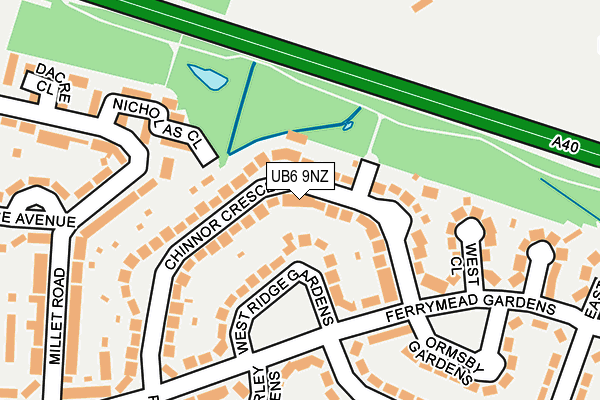 UB6 9NZ map - OS OpenMap – Local (Ordnance Survey) UB6 9NZ map - OS OpenMap – Local (Ordnance Survey)