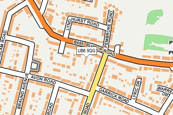 UB6 9QG map - OS OpenMap – Local (Ordnance Survey) UB6 9QG map - OS OpenMap – Local (Ordnance Survey)