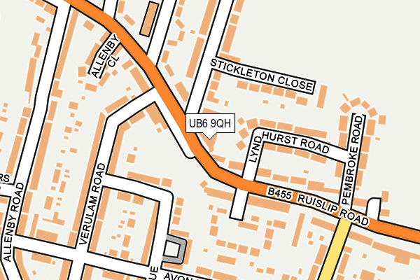 UB6 9QH map - OS OpenMap – Local (Ordnance Survey) UB6 9QH map - OS OpenMap – Local (Ordnance Survey)