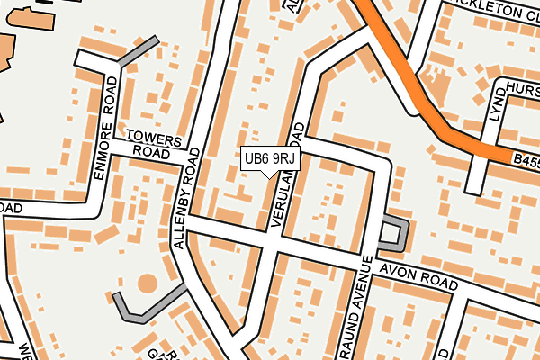 UB6 9RJ map - OS OpenMap – Local (Ordnance Survey) UB6 9RJ map - OS OpenMap – Local (Ordnance Survey)
