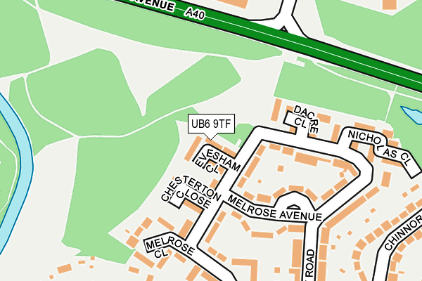 UB6 9TF map - OS OpenMap – Local (Ordnance Survey) UB6 9TF map - OS OpenMap – Local (Ordnance Survey)