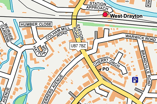 UB7 7BZ map - OS OpenMap – Local (Ordnance Survey) UB7 7BZ map - OS OpenMap – Local (Ordnance Survey)