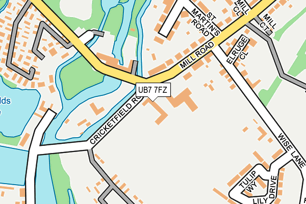 UB7 7FZ map - OS OpenMap – Local (Ordnance Survey) UB7 7FZ map - OS OpenMap – Local (Ordnance Survey)