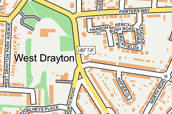 UB7 7JF map - OS OpenMap – Local (Ordnance Survey) UB7 7JF map - OS OpenMap – Local (Ordnance Survey)