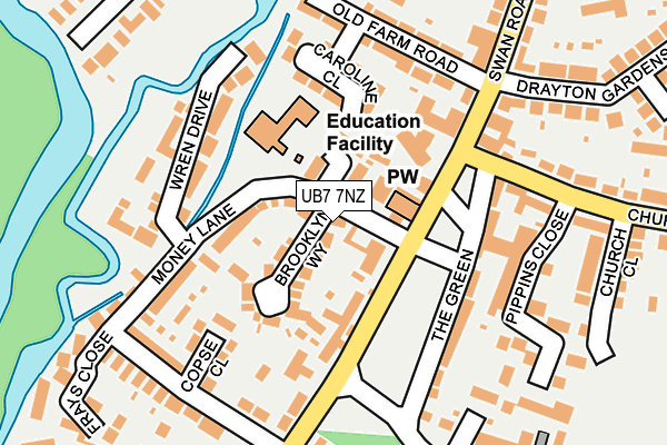 UB7 7NZ map - OS OpenMap – Local (Ordnance Survey) UB7 7NZ map - OS OpenMap – Local (Ordnance Survey)