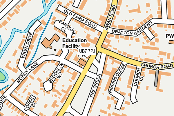 UB7 7PJ map - OS OpenMap – Local (Ordnance Survey) UB7 7PJ map - OS OpenMap – Local (Ordnance Survey)