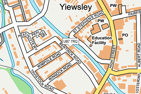 UB7 7RQ map - OS OpenMap – Local (Ordnance Survey) UB7 7RQ map - OS OpenMap – Local (Ordnance Survey)