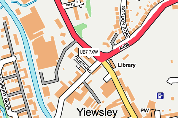 UB7 7XW map - OS OpenMap – Local (Ordnance Survey) UB7 7XW map - OS OpenMap – Local (Ordnance Survey)