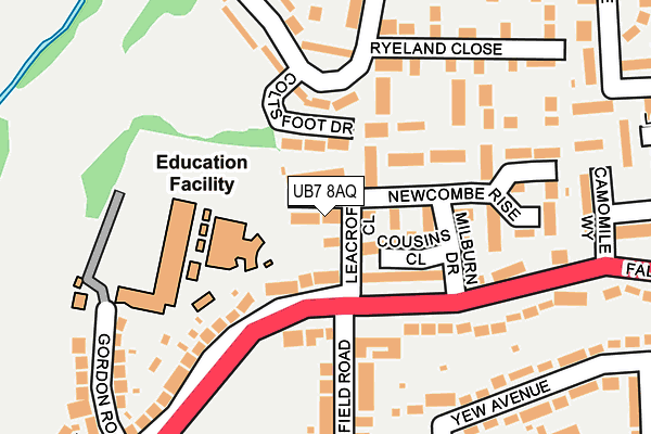 UB7 8AQ map - OS OpenMap – Local (Ordnance Survey) UB7 8AQ map - OS OpenMap – Local (Ordnance Survey)