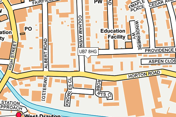UB7 8HG map - OS OpenMap – Local (Ordnance Survey)