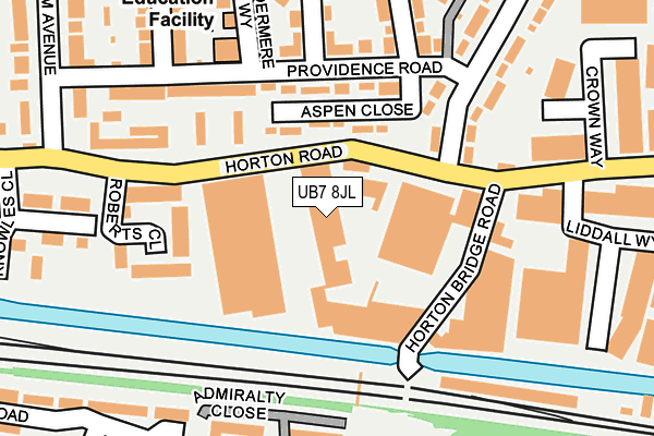 UB7 8JL map - OS OpenMap – Local (Ordnance Survey) UB7 8JL map - OS OpenMap – Local (Ordnance Survey)
