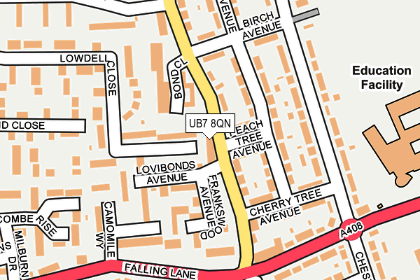 UB7 8QN map - OS OpenMap – Local (Ordnance Survey) UB7 8QN map - OS OpenMap – Local (Ordnance Survey)