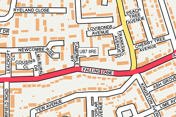 UB7 8RE map - OS OpenMap – Local (Ordnance Survey) UB7 8RE map - OS OpenMap – Local (Ordnance Survey)
