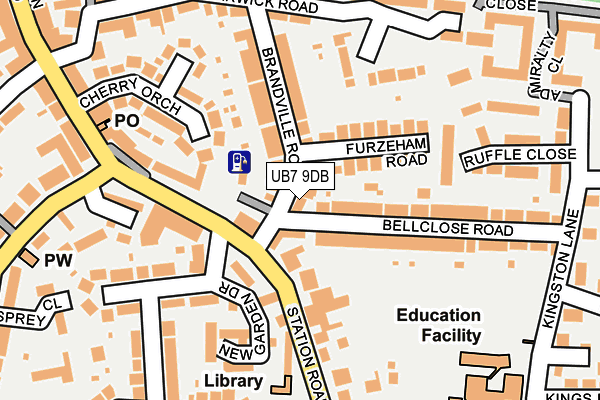 UB7 9DB map - OS OpenMap – Local (Ordnance Survey) UB7 9DB map - OS OpenMap – Local (Ordnance Survey)