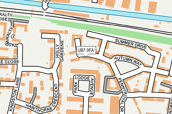 UB7 9FA map - OS OpenMap – Local (Ordnance Survey) UB7 9FA map - OS OpenMap – Local (Ordnance Survey)