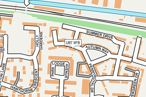 UB7 9FB map - OS OpenMap – Local (Ordnance Survey) UB7 9FB map - OS OpenMap – Local (Ordnance Survey)