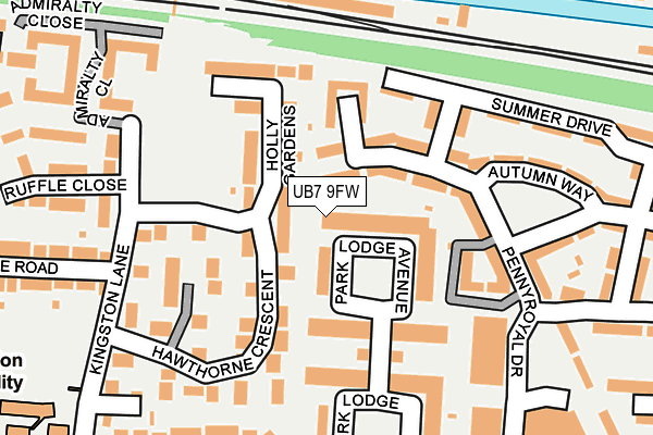 UB7 9FW map - OS OpenMap – Local (Ordnance Survey) UB7 9FW map - OS OpenMap – Local (Ordnance Survey)