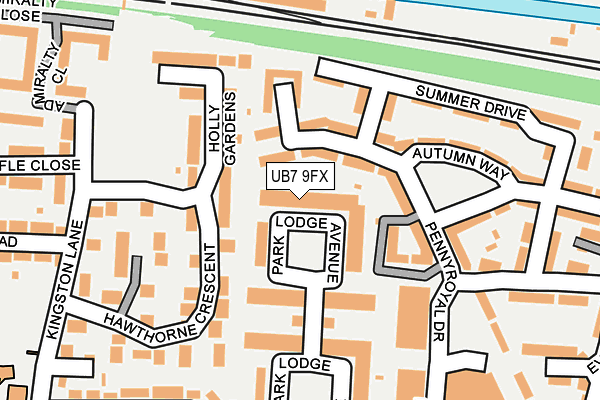 UB7 9FX map - OS OpenMap – Local (Ordnance Survey) UB7 9FX map - OS OpenMap – Local (Ordnance Survey)