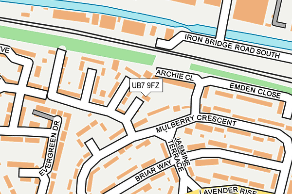 UB7 9FZ map - OS OpenMap – Local (Ordnance Survey) UB7 9FZ map - OS OpenMap – Local (Ordnance Survey)