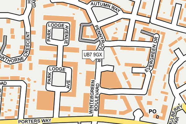 UB7 9GX map - OS OpenMap – Local (Ordnance Survey) UB7 9GX map - OS OpenMap – Local (Ordnance Survey)