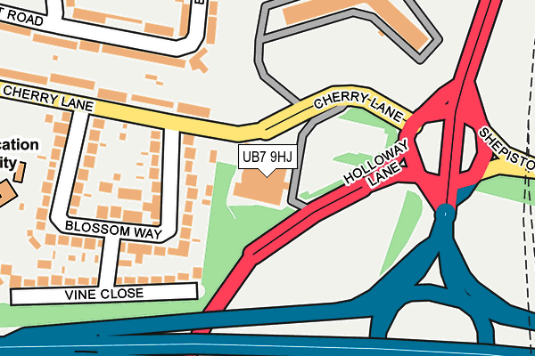 UB7 9HJ map - OS OpenMap – Local (Ordnance Survey) UB7 9HJ map - OS OpenMap – Local (Ordnance Survey)