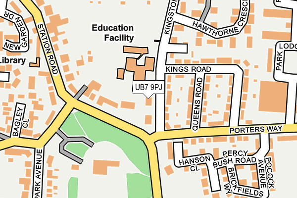 UB7 9PJ map - OS OpenMap – Local (Ordnance Survey) UB7 9PJ map - OS OpenMap – Local (Ordnance Survey)