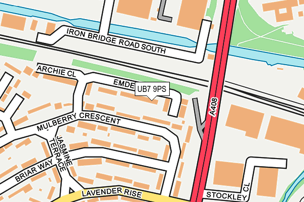UB7 9PS map - OS OpenMap – Local (Ordnance Survey) UB7 9PS map - OS OpenMap – Local (Ordnance Survey)