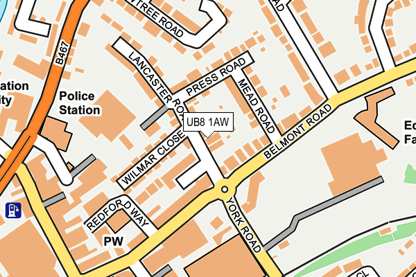 UB8 1AW map - OS OpenMap – Local (Ordnance Survey) UB8 1AW map - OS OpenMap – Local (Ordnance Survey)