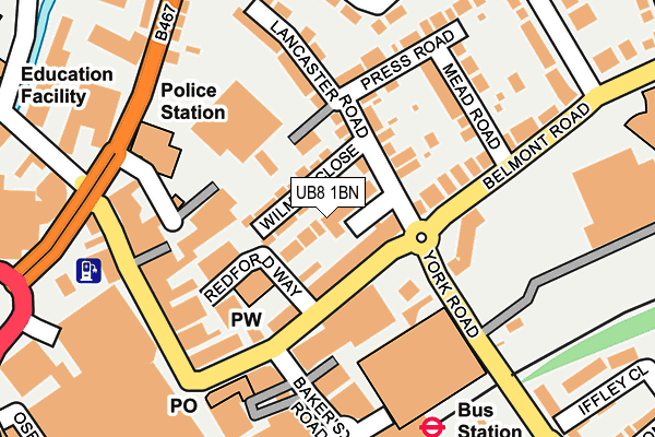 UB8 1BN map - OS OpenMap – Local (Ordnance Survey) UB8 1BN map - OS OpenMap – Local (Ordnance Survey)