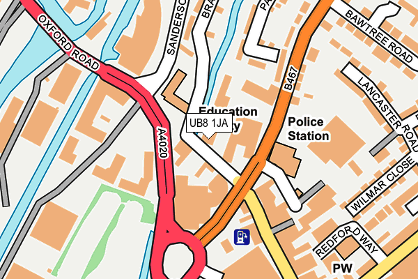UB8 1JA map - OS OpenMap – Local (Ordnance Survey) UB8 1JA map - OS OpenMap – Local (Ordnance Survey)