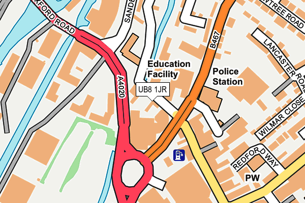 UB8 1JR map - OS OpenMap – Local (Ordnance Survey)
