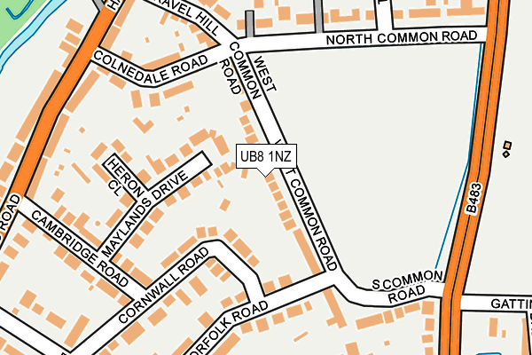 UB8 1NZ map - OS OpenMap – Local (Ordnance Survey) UB8 1NZ map - OS OpenMap – Local (Ordnance Survey)