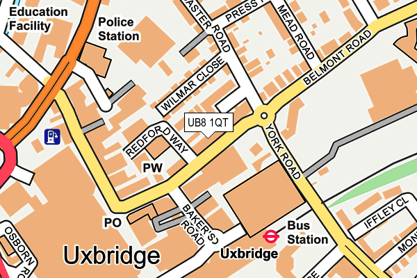 UB8 1QT map - OS OpenMap – Local (Ordnance Survey) UB8 1QT map - OS OpenMap – Local (Ordnance Survey)