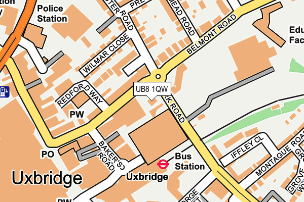 UB8 1QW map - OS OpenMap – Local (Ordnance Survey) UB8 1QW map - OS OpenMap – Local (Ordnance Survey)