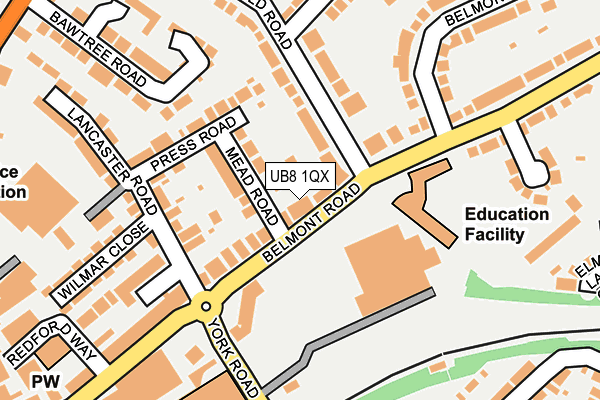 UB8 1QX map - OS OpenMap – Local (Ordnance Survey) UB8 1QX map - OS OpenMap – Local (Ordnance Survey)