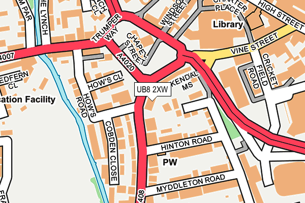 UB8 2XW map - OS OpenMap – Local (Ordnance Survey) UB8 2XW map - OS OpenMap – Local (Ordnance Survey)
