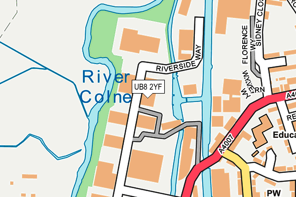 UB8 2YF map - OS OpenMap – Local (Ordnance Survey) UB8 2YF map - OS OpenMap – Local (Ordnance Survey)