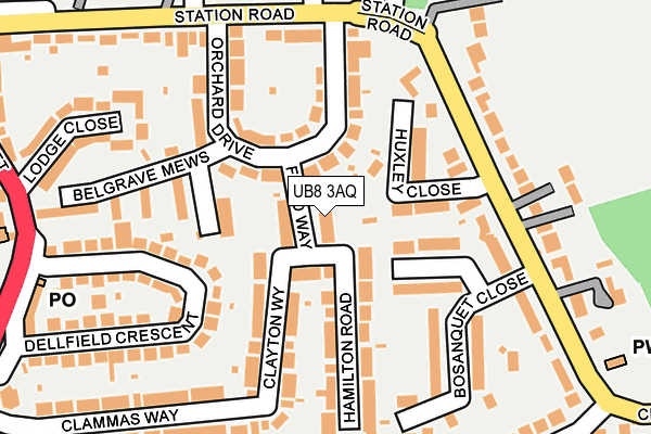 UB8 3AQ map - OS OpenMap – Local (Ordnance Survey) UB8 3AQ map - OS OpenMap – Local (Ordnance Survey)